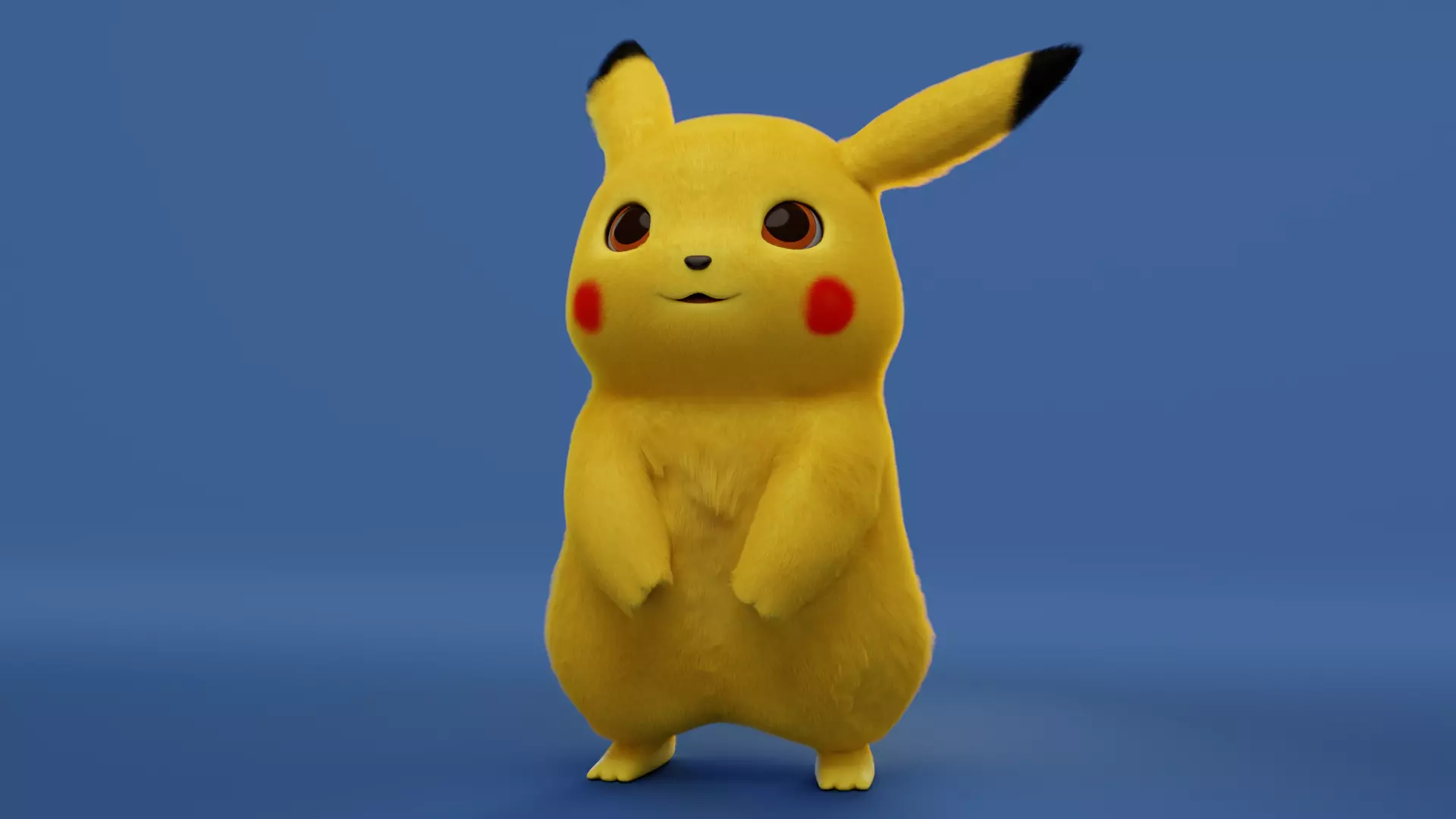 Pikachu Model With Fur Texture 3D model_0