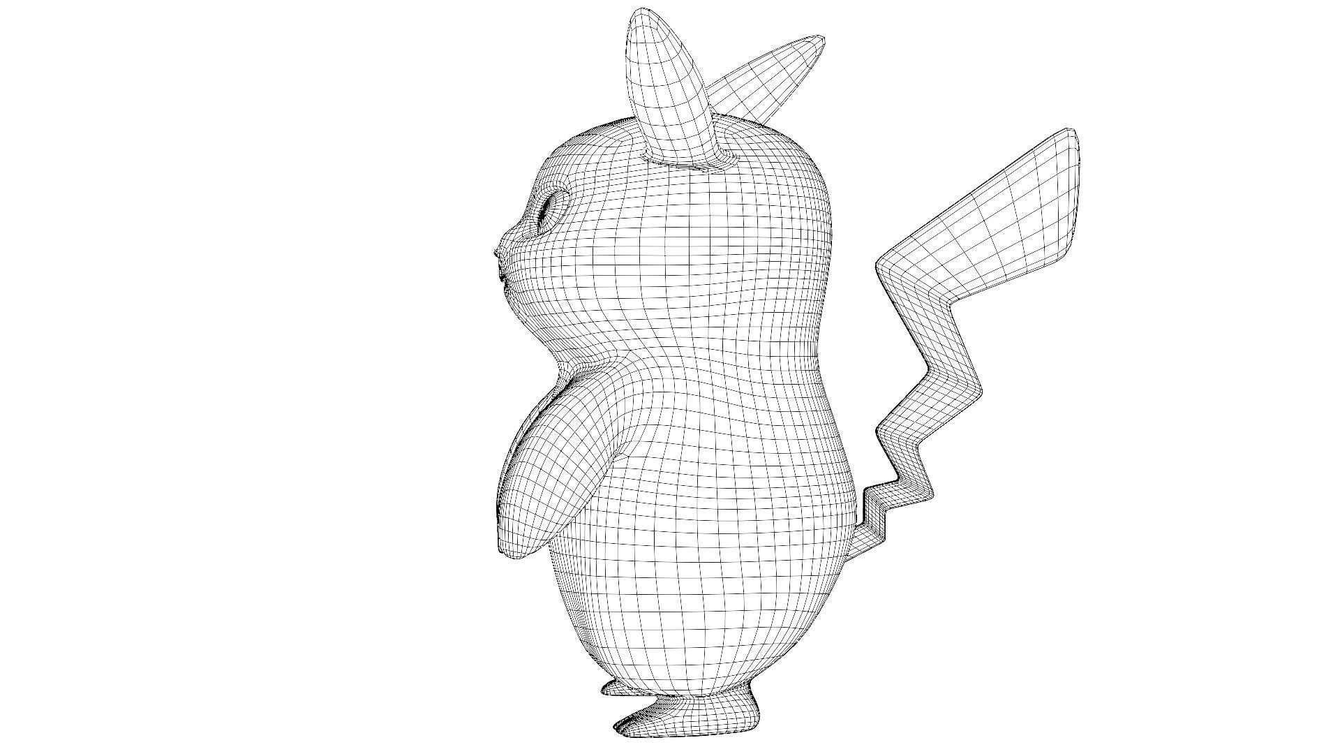 Pikachu Model With Fur Texture 3D model_4