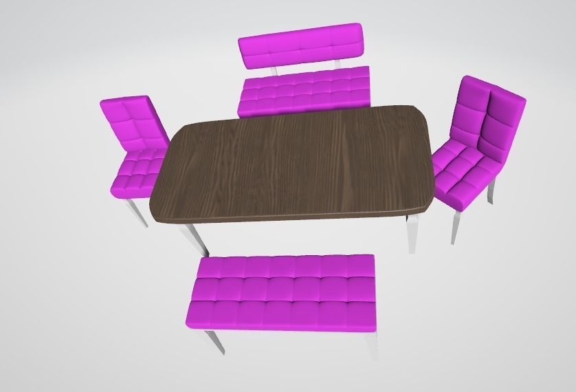 Dining Table 3D Basic Lux Modern  Free 3D model_2