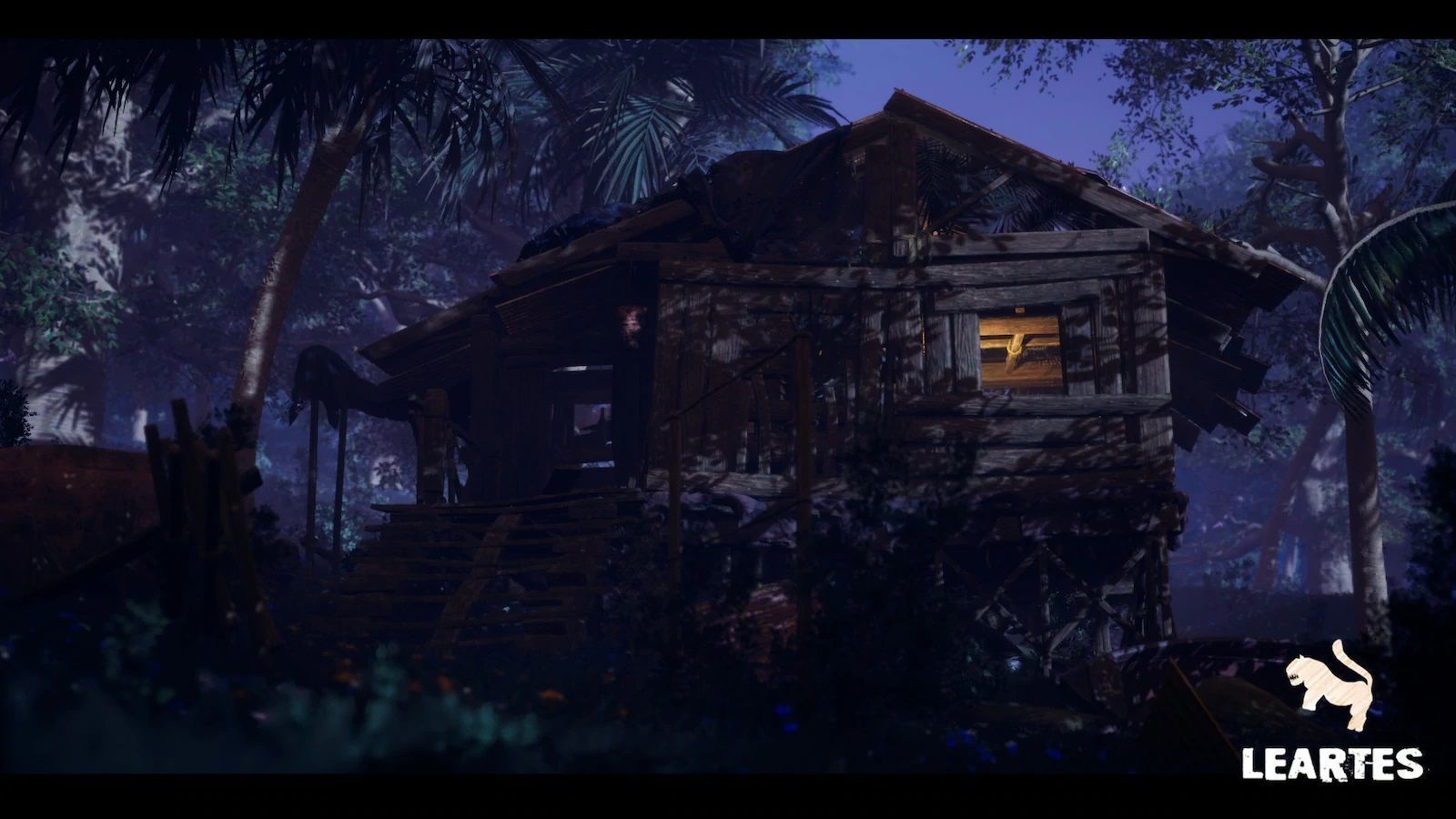 Abandoned Hut in Tropical Island Survival Post Apocalyptic Low-poly 3D model_17