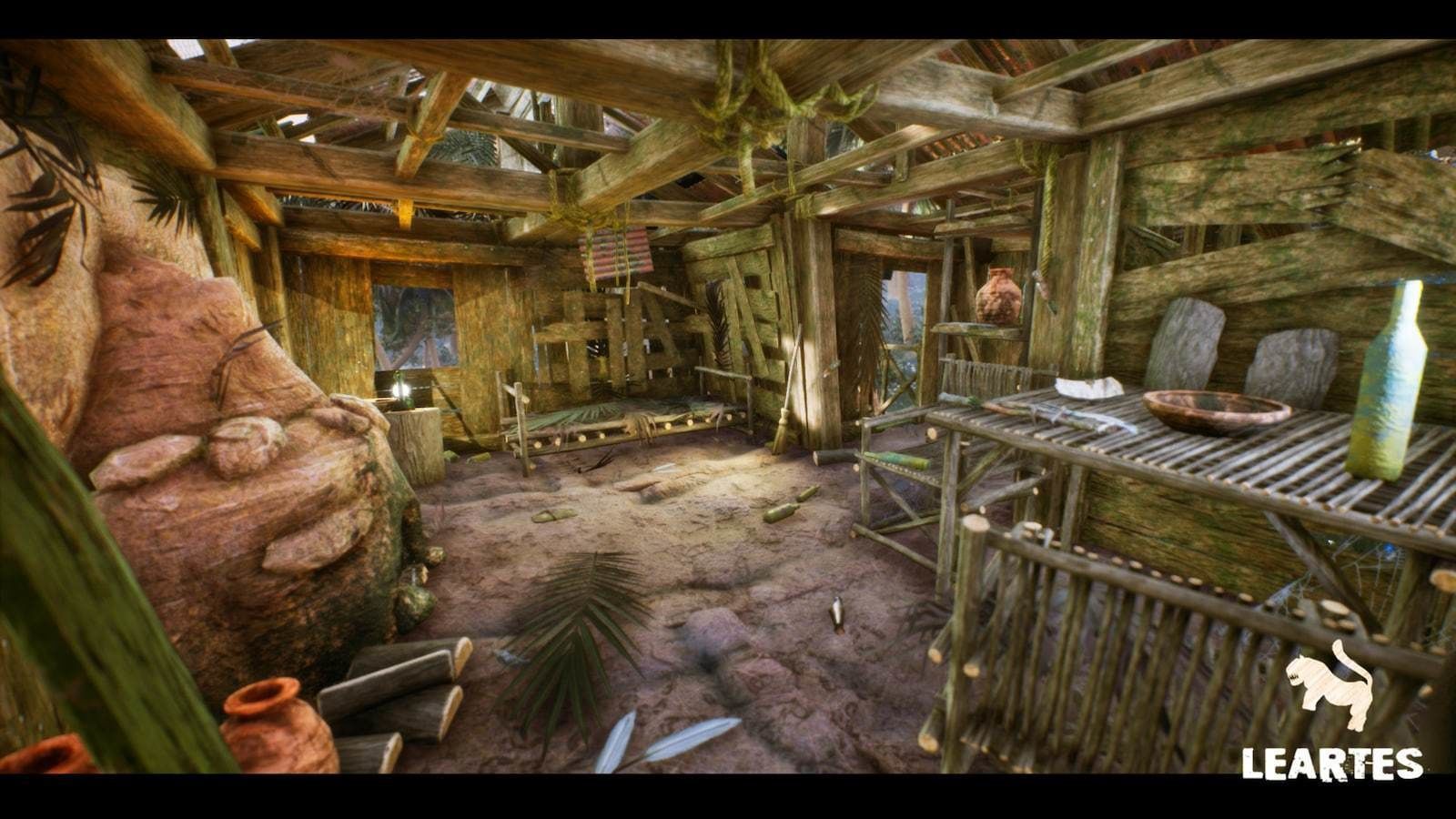 Abandoned Hut in Tropical Island Survival Post Apocalyptic Low-poly 3D model_12
