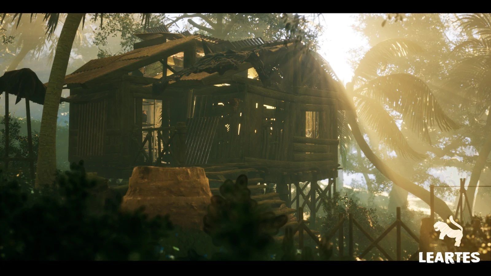 Abandoned Hut in Tropical Island Survival Post Apocalyptic Low-poly 3D model_14