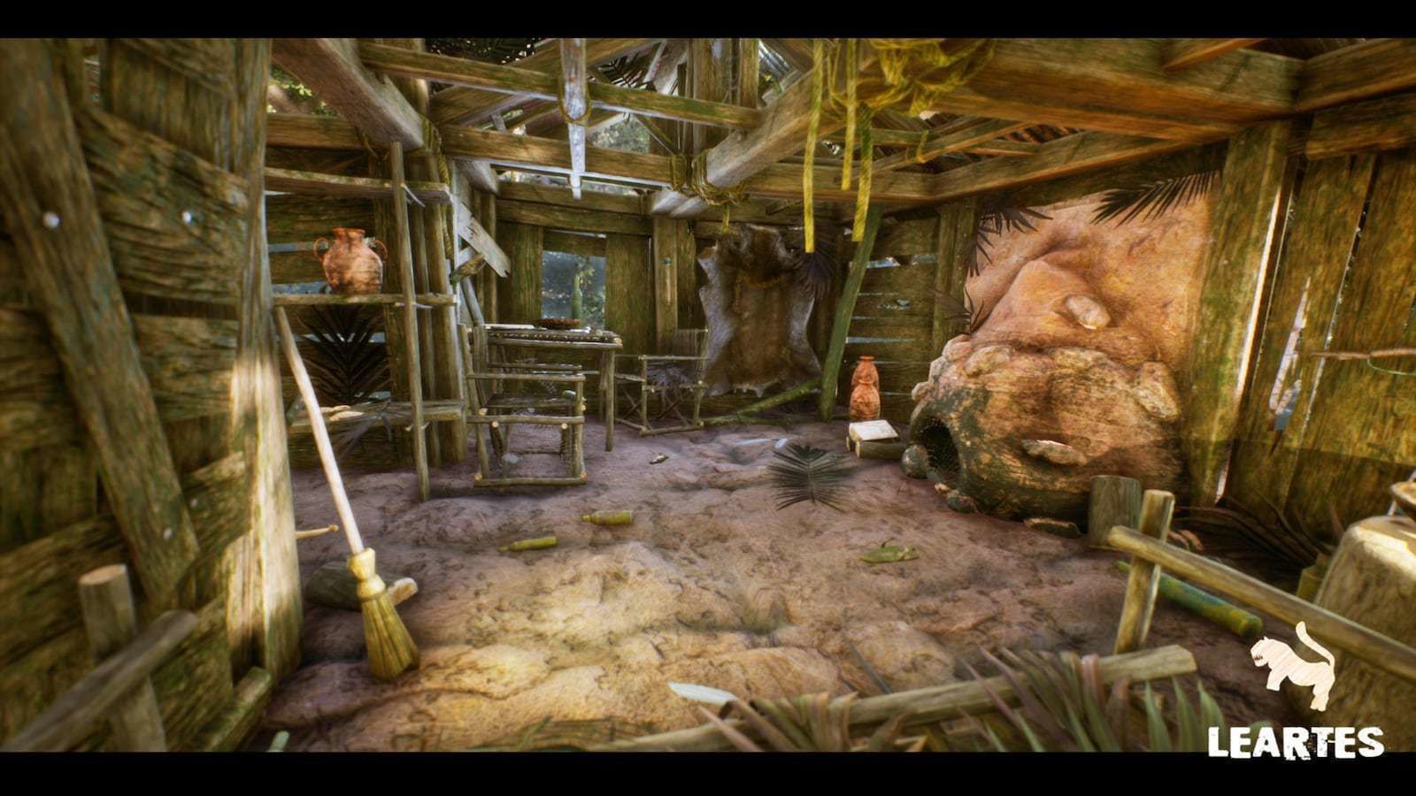 Abandoned Hut in Tropical Island Survival Post Apocalyptic Low-poly 3D model_11