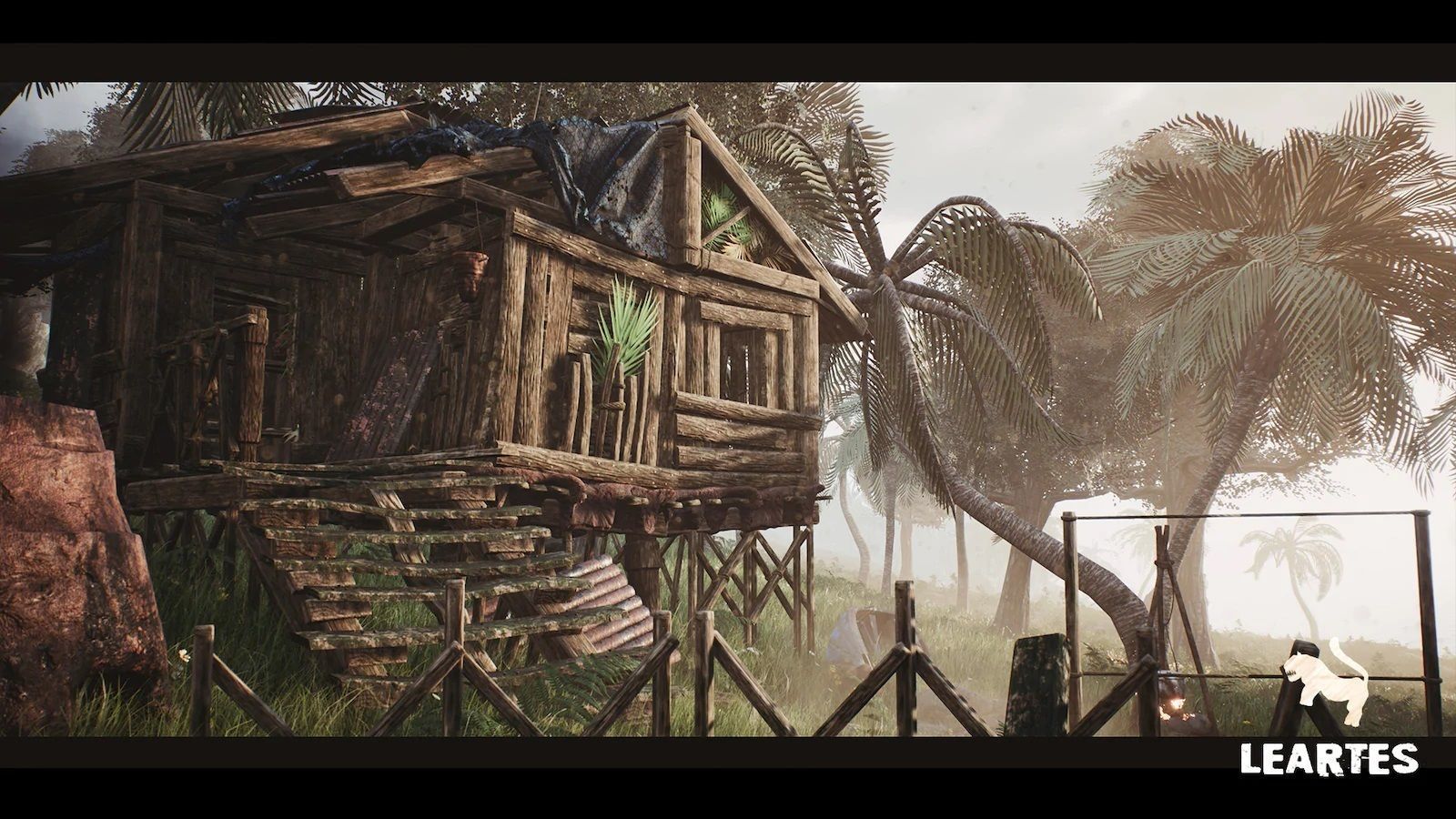 Abandoned Hut in Tropical Island Survival Post Apocalyptic Low-poly 3D model_3