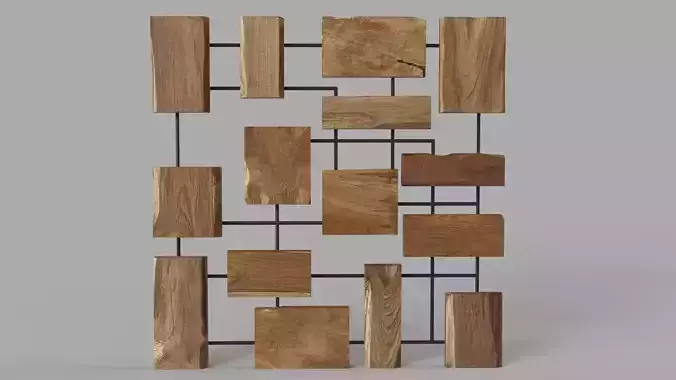Marcel Teak Wall Art 3D model