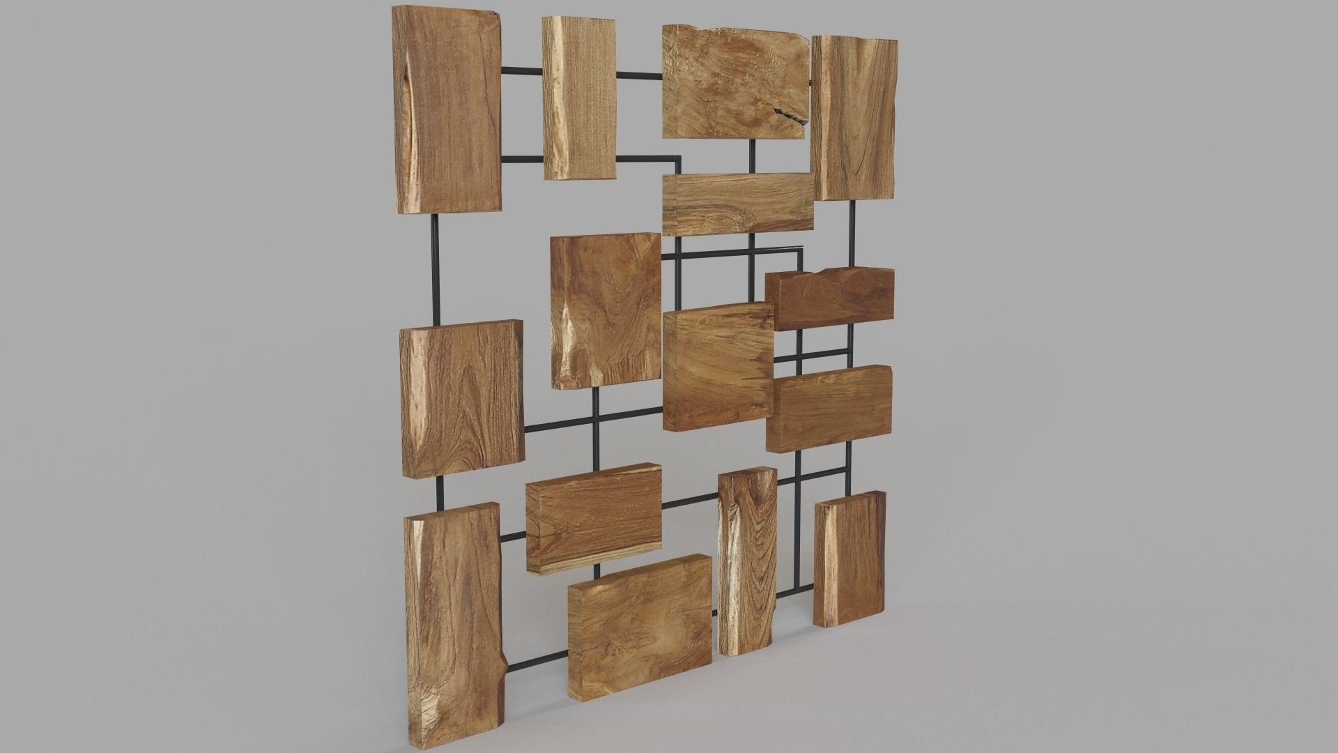 Marcel Teak Wall Art 3D model_2