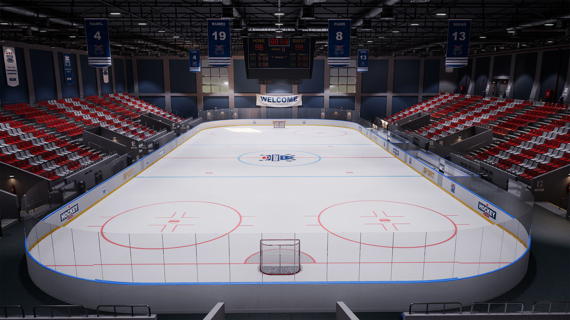 Hockey stadium Low-poly 3D model_10