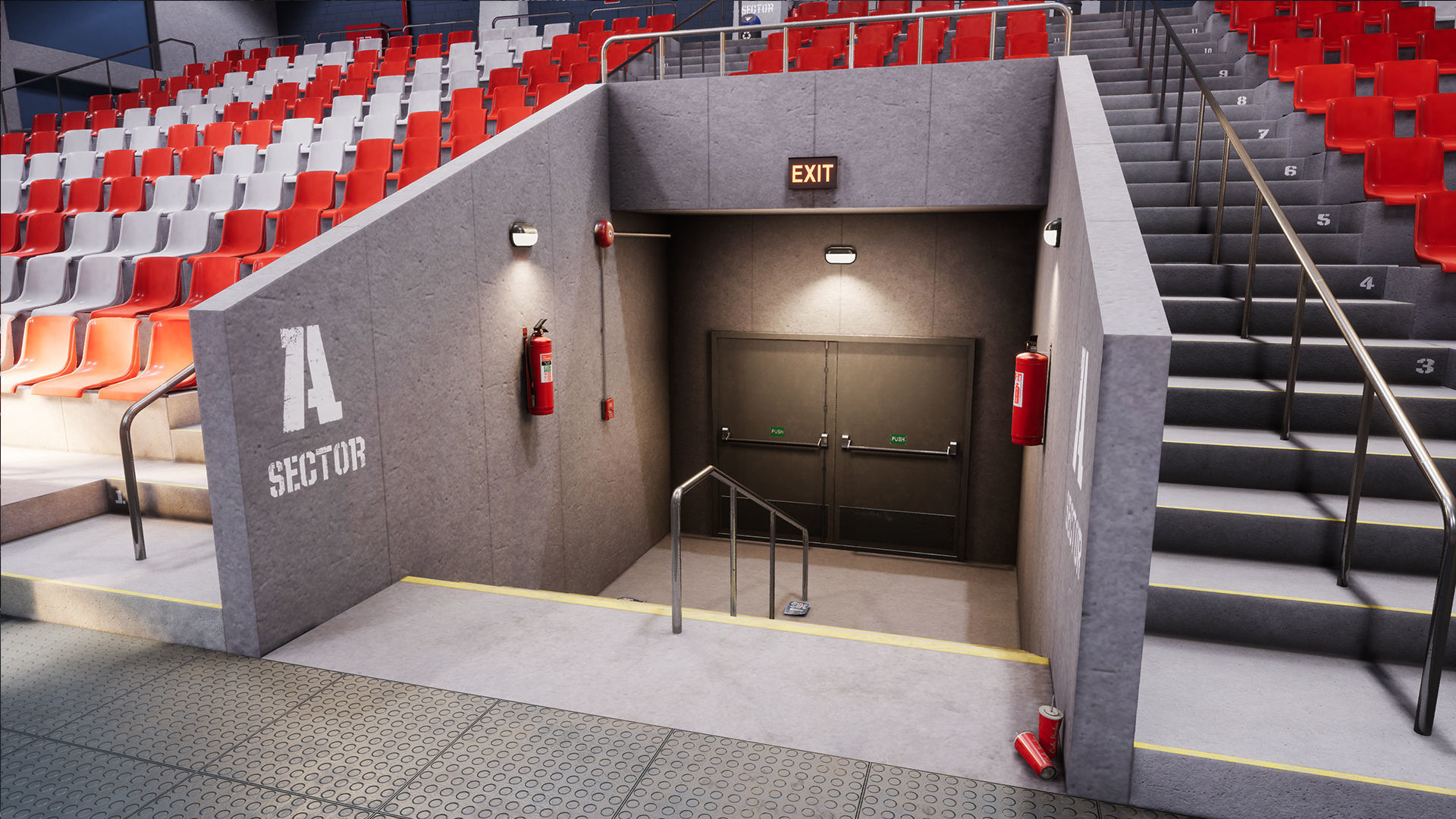 Hockey stadium Low-poly 3D model_7