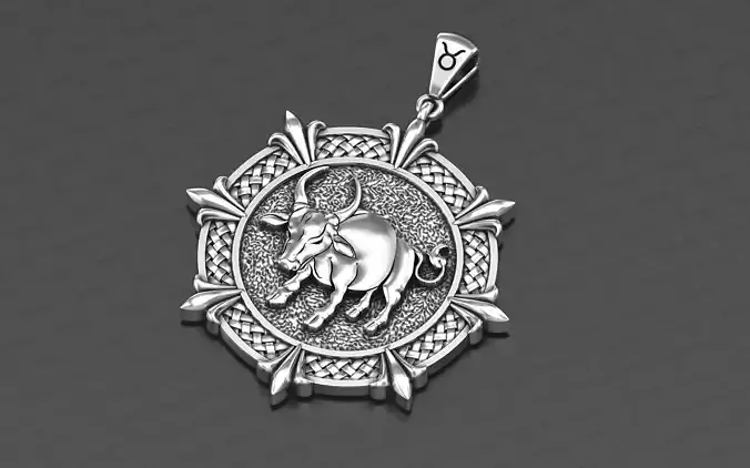 Taurus Tauro Toro Zodiac Horoscope pendant medalion 