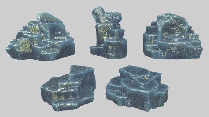 Rock Set Low-poly 3D model