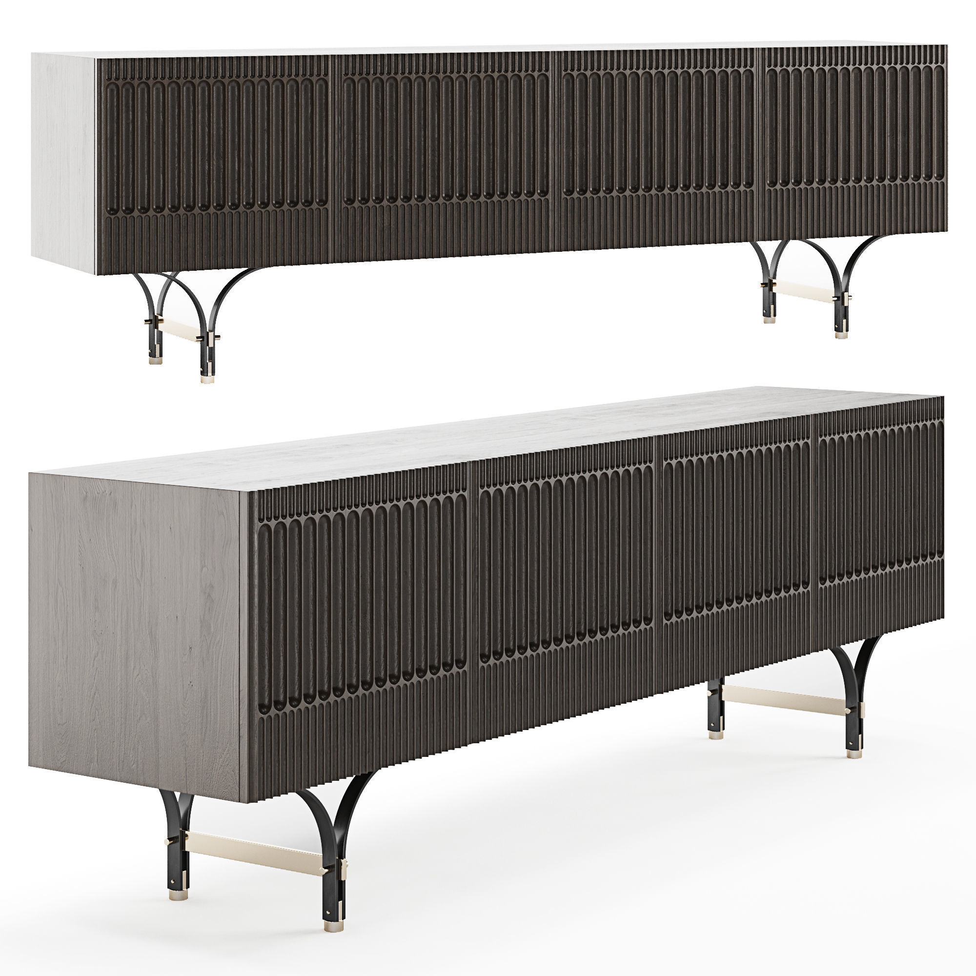 Vintage style wood Sideboard 3D model CGTrader