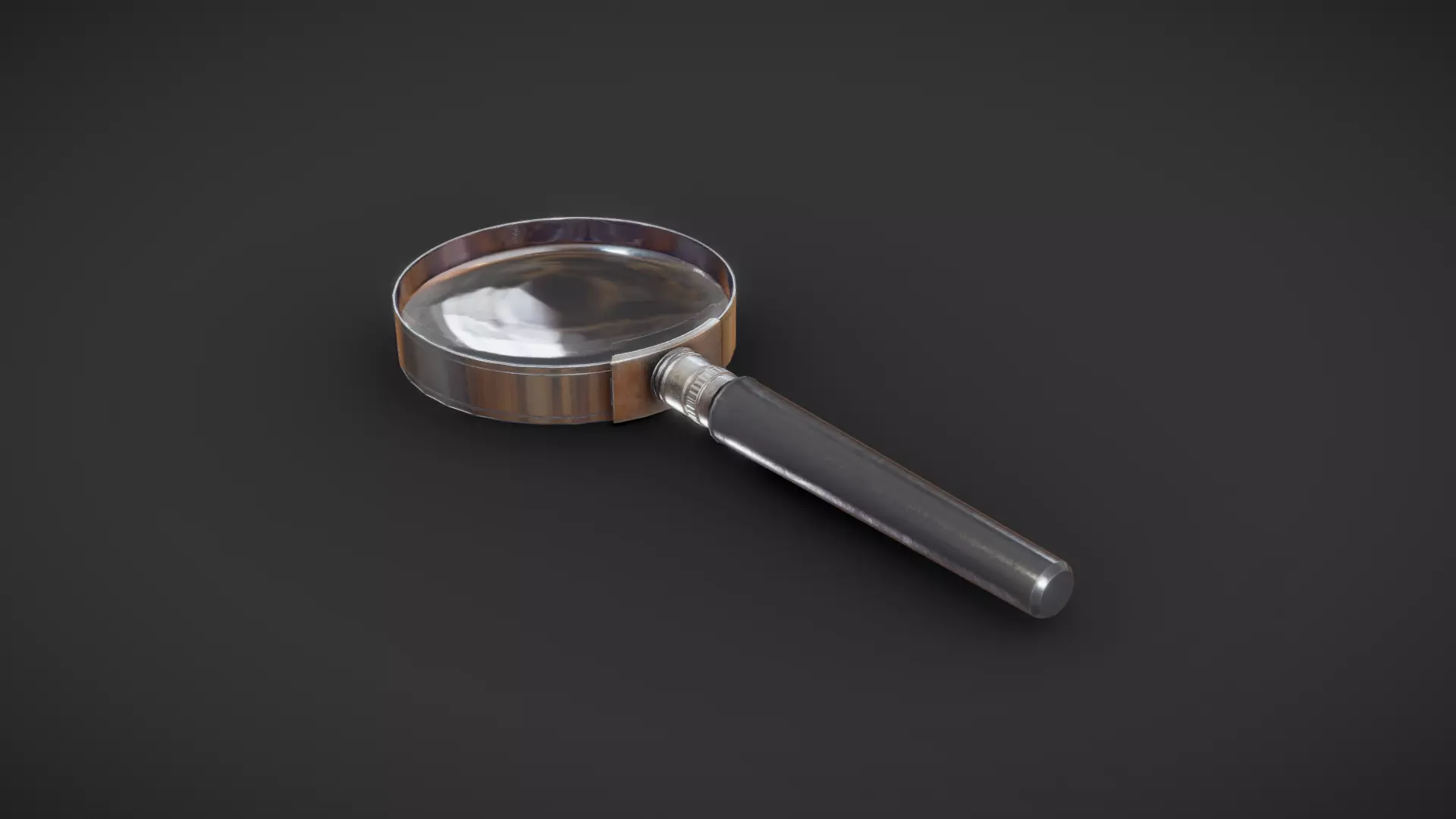 Magnifying Glass Low-poly 3D model_0