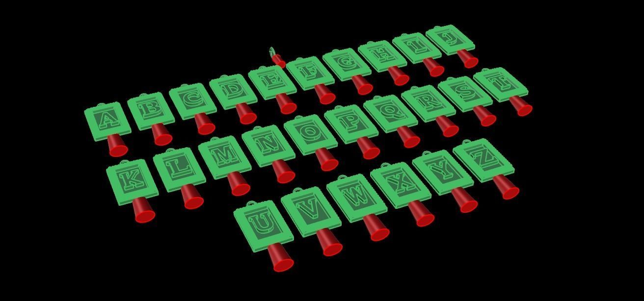 Antique Vintage Style Box Rectangle Letter Frame Pendant STYLE 7 3D print model_12