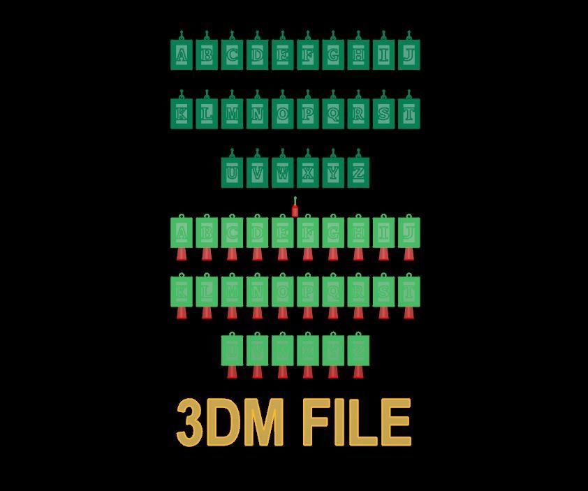 Antique Vintage Style Box Rectangle Letter Frame Pendant STYLE 7 3D print model_6