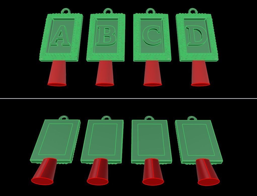 Antique Vintage Style Box Rectangle Letter Frame Pendant STYLE 7 3D print model_13