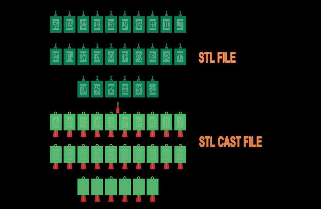 Antique Vintage Style Box Rectangle Letter Frame Pendant STYLE 7 3D print model_7