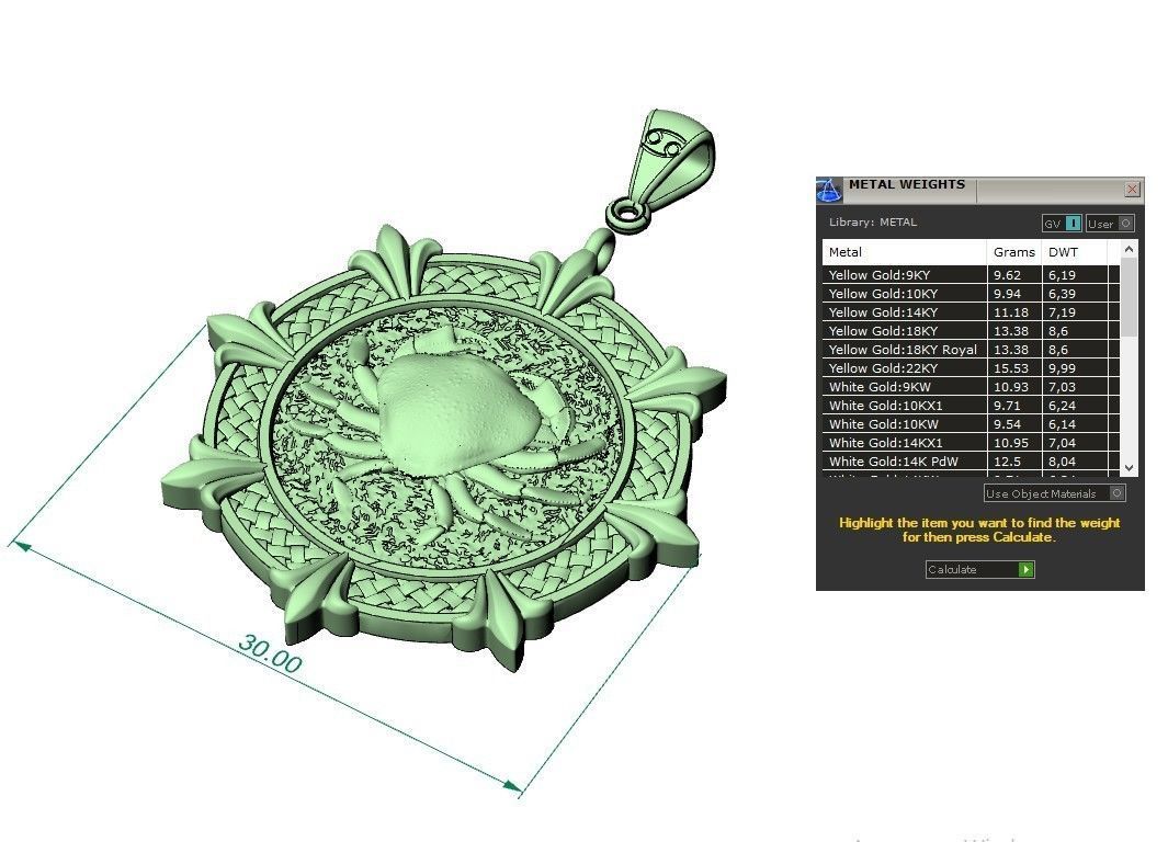 Cancer Zodiac Horoscope pendant medalion jewelry  3D print model_2