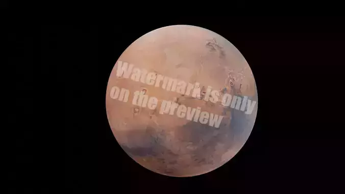 Mars Planet PBR game-ready Low-poly 3D model