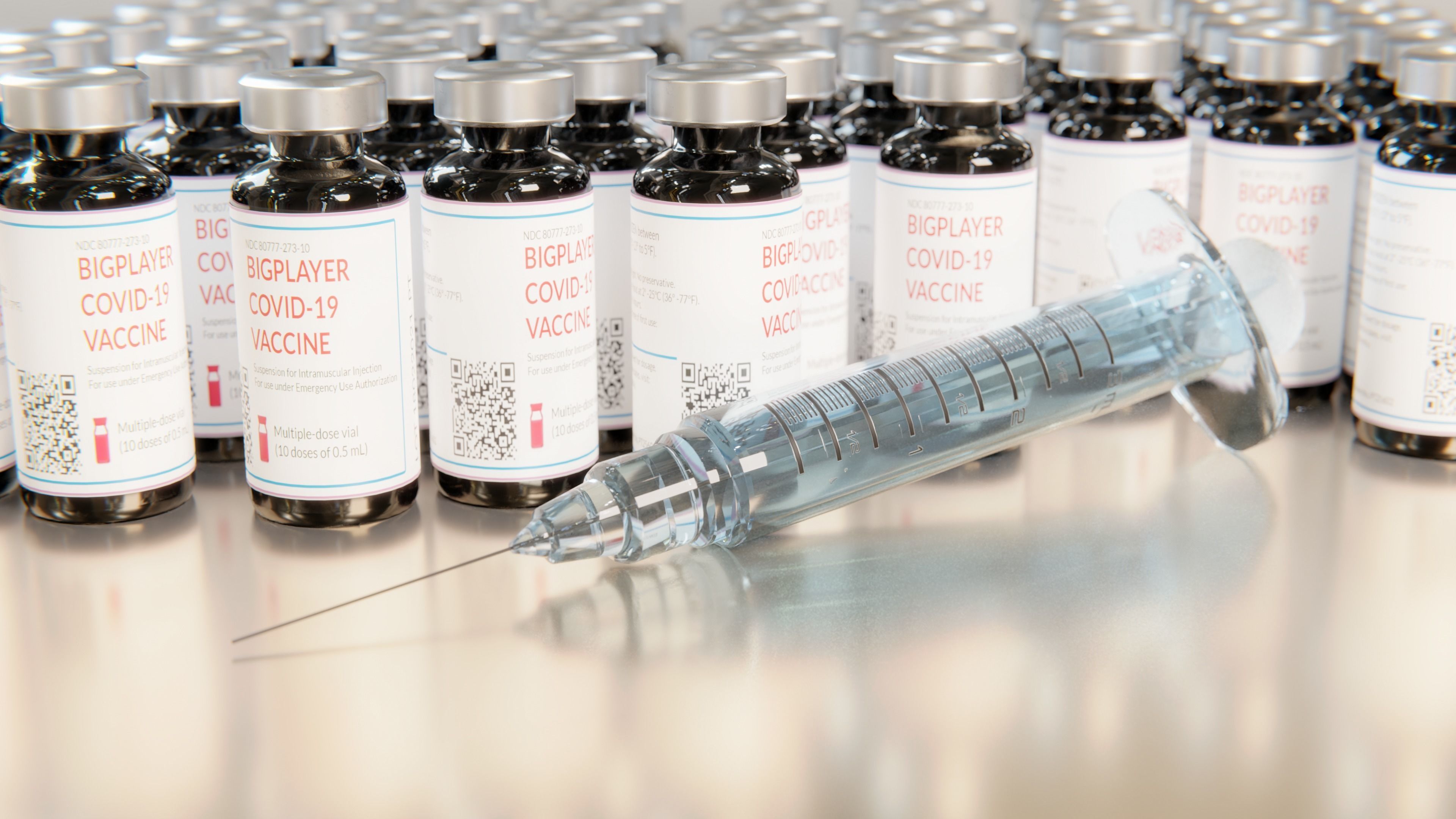 Vaccine vial and syringe Low-poly 3D model_3