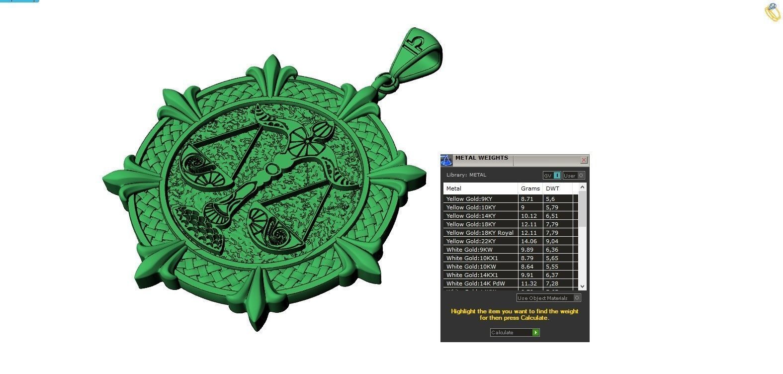 Libra Zodiac Horoscope pendant medalion jewelry 3D print model_13