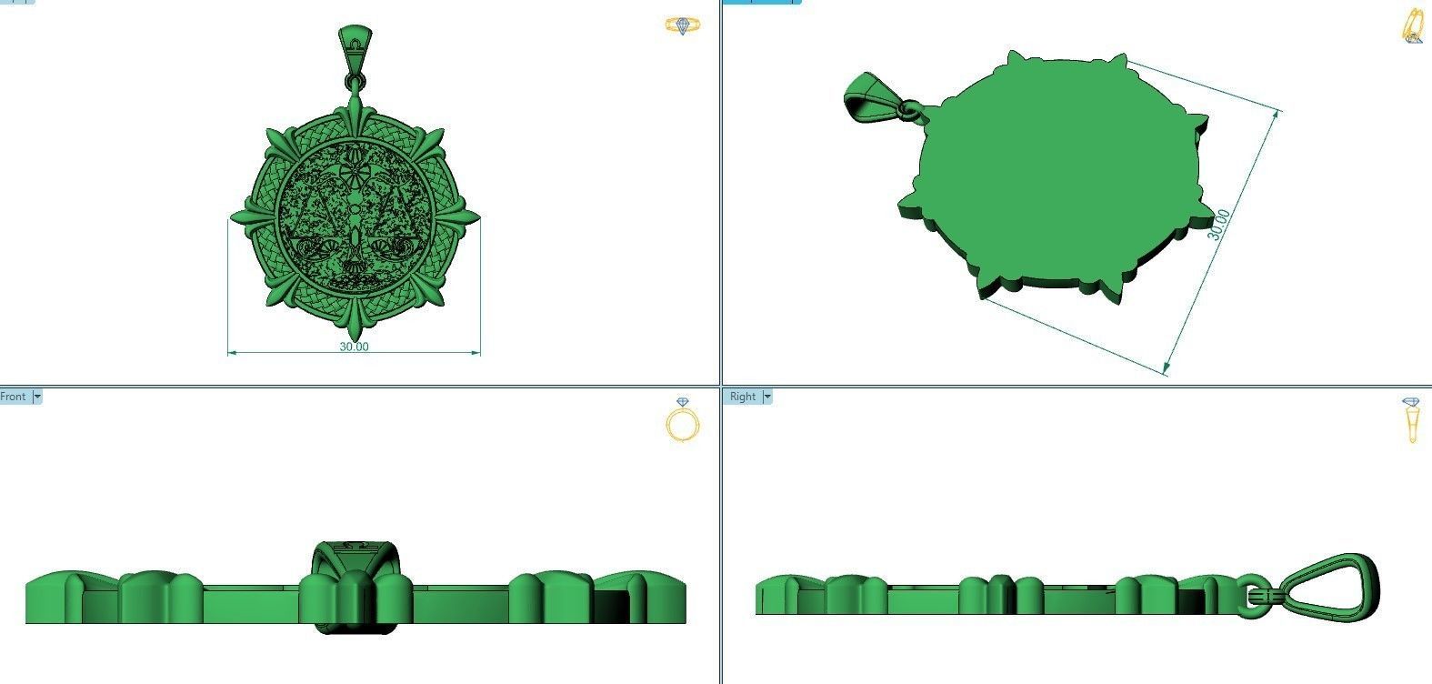 Libra Zodiac Horoscope pendant medalion jewelry 3D print model_10