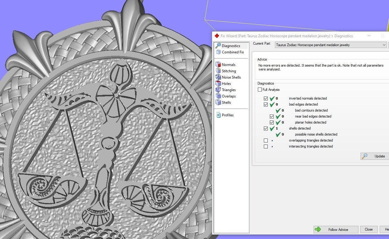 Libra Zodiac Horoscope pendant medalion jewelry 3D print model_5