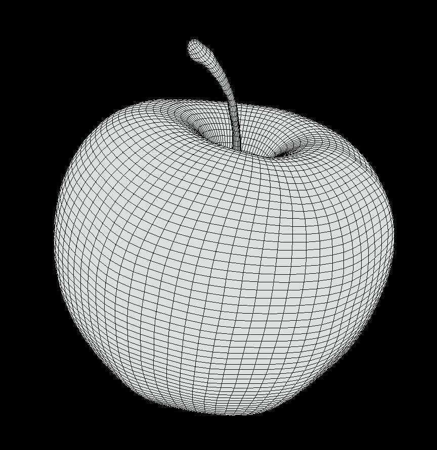Apple Low-poly 3D model_4