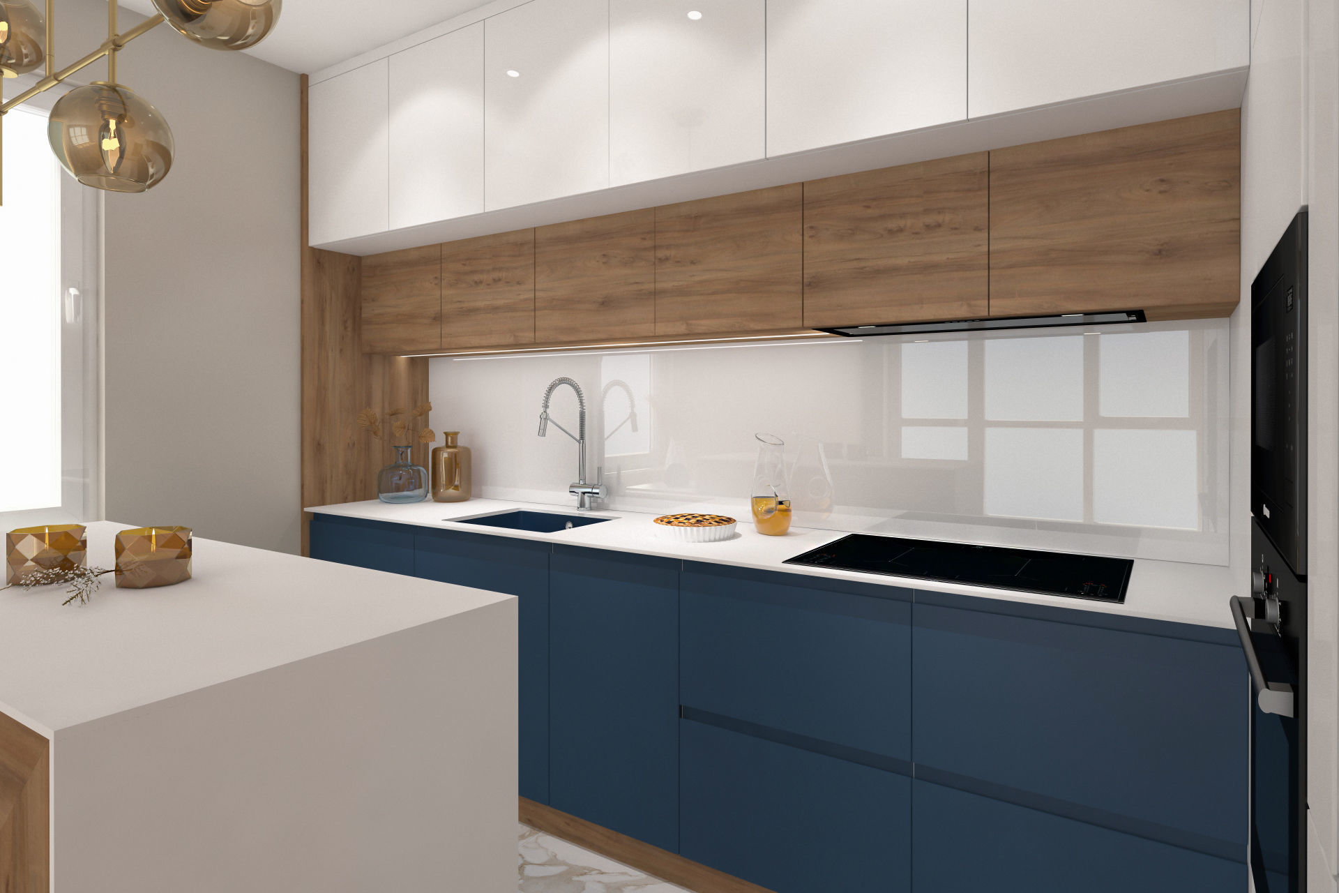 Modern Kitchen Interior Scene VrayforC4D 3D model_3