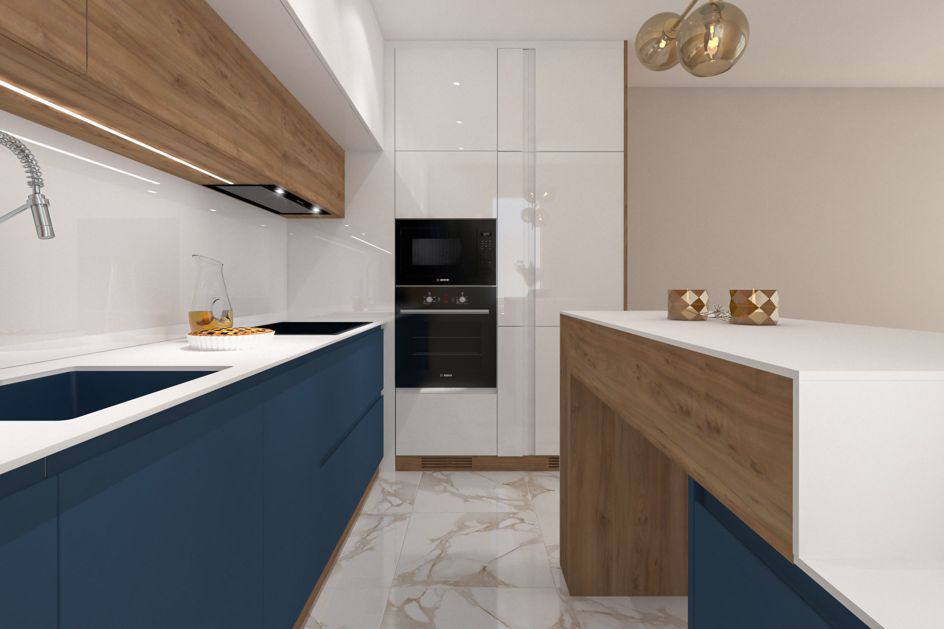 Modern Kitchen Interior Scene VrayforC4D 3D model_5