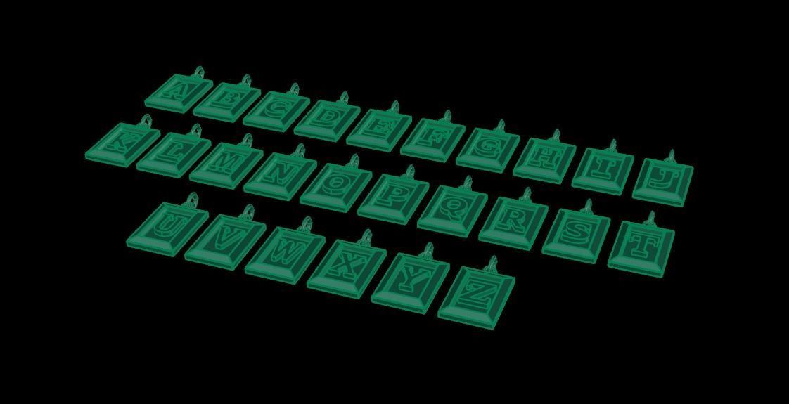 Antique Vintage Style Box Rectangle Letter Frame Pendant STYLE 8 3D print model_13