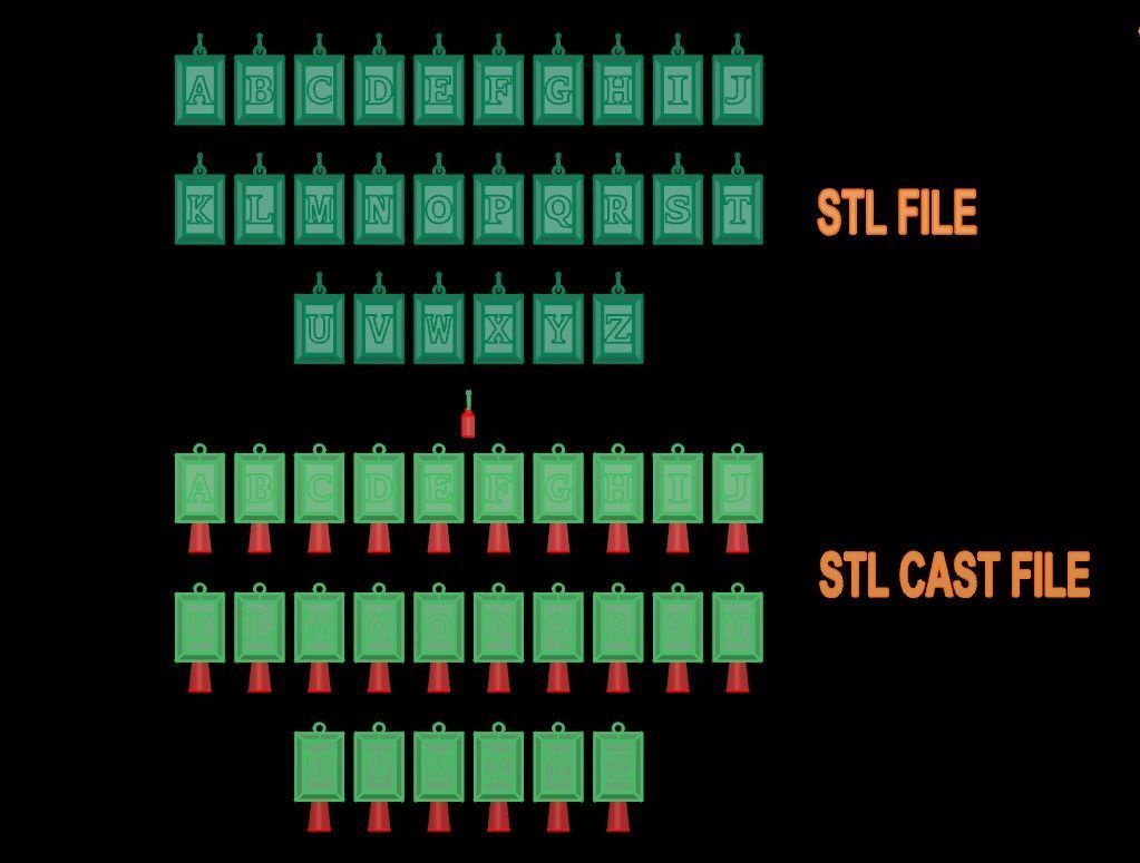 Antique Vintage Style Box Rectangle Letter Frame Pendant STYLE 8 3D print model_12