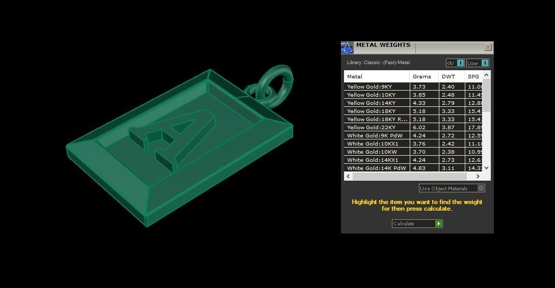 Antique Vintage Style Box Rectangle Letter Frame Pendant STYLE 8 3D print model_8