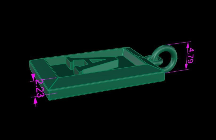 Antique Vintage Style Box Rectangle Letter Frame Pendant STYLE 8 3D print model_9