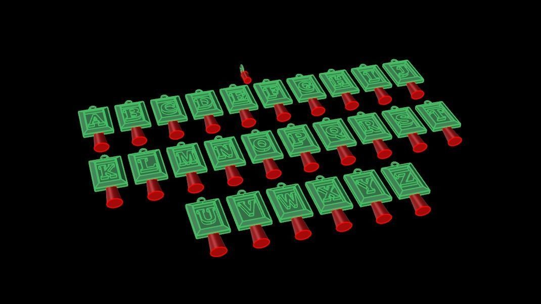 Antique Vintage Style Box Rectangle Letter Frame Pendant STYLE 8 3D print model_14