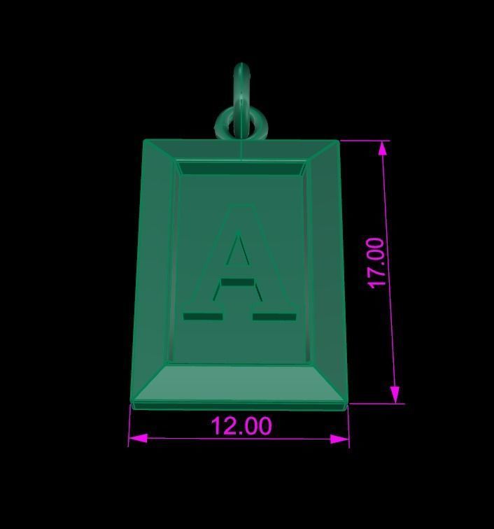 Antique Vintage Style Box Rectangle Letter Frame Pendant STYLE 8 3D print model_10