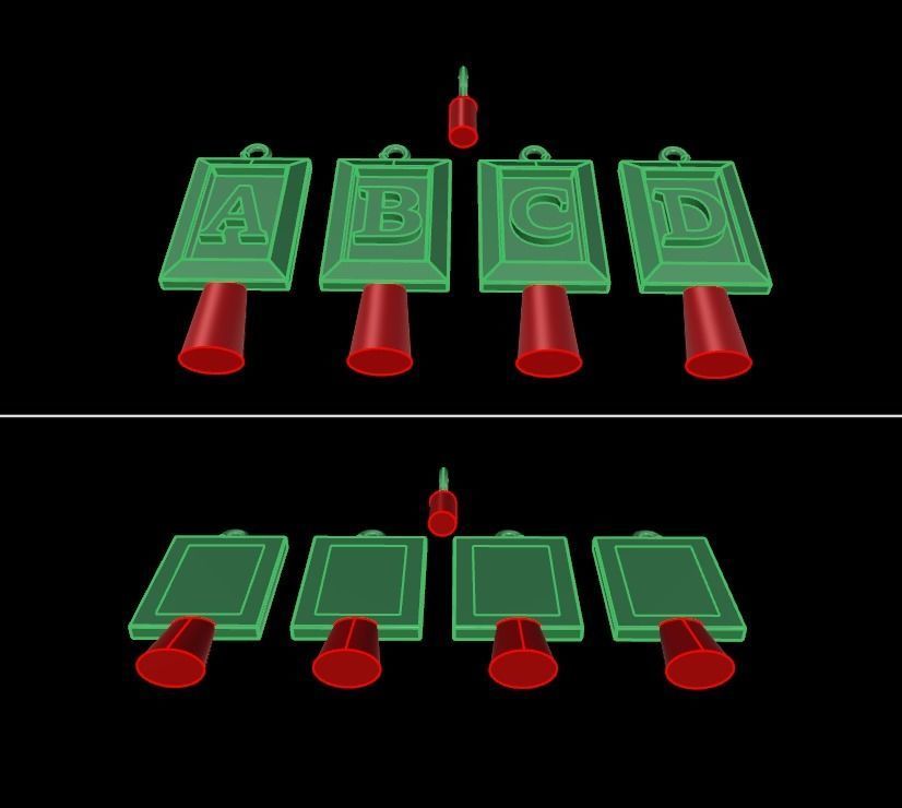 Antique Vintage Style Box Rectangle Letter Frame Pendant STYLE 8 3D print model_16