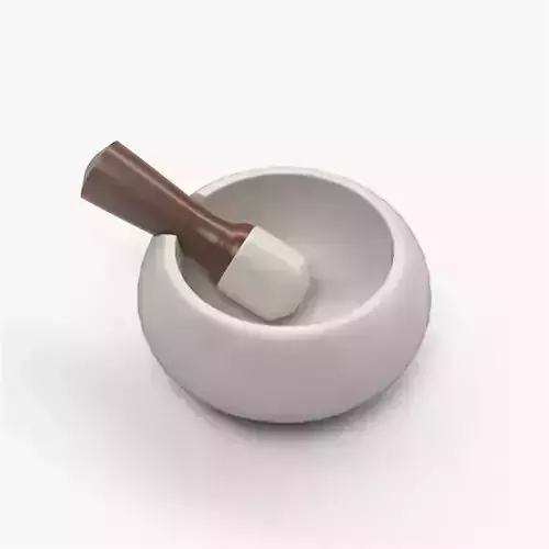 Marble mortar and pestle with walnut handle