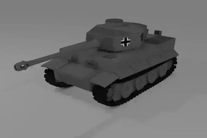 LowPoly tank TIger H1