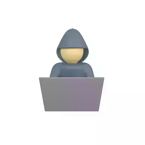 Cartoon Hacker v1 001 Low-poly 3D model