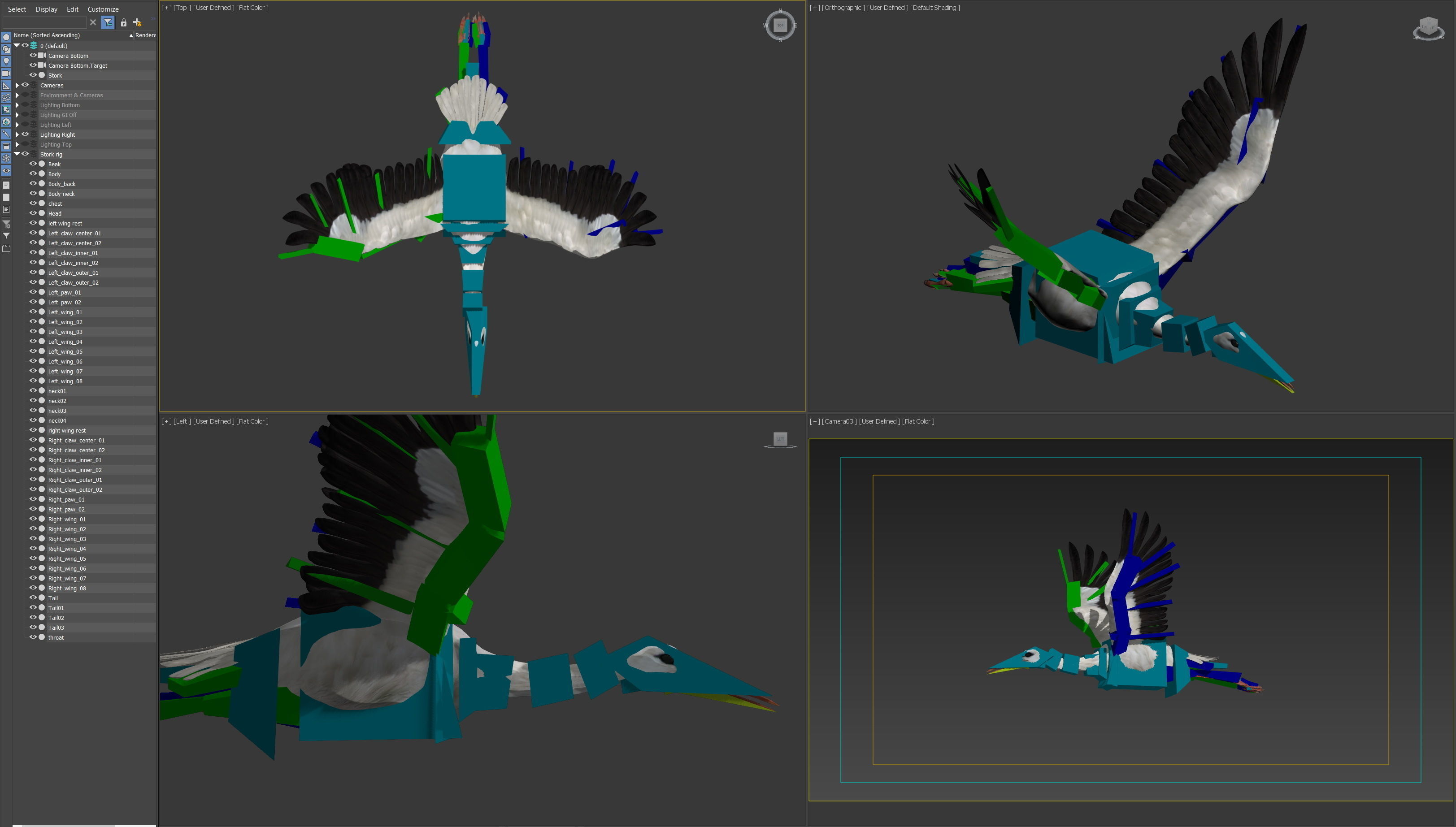 Animated Stork 3D model_20