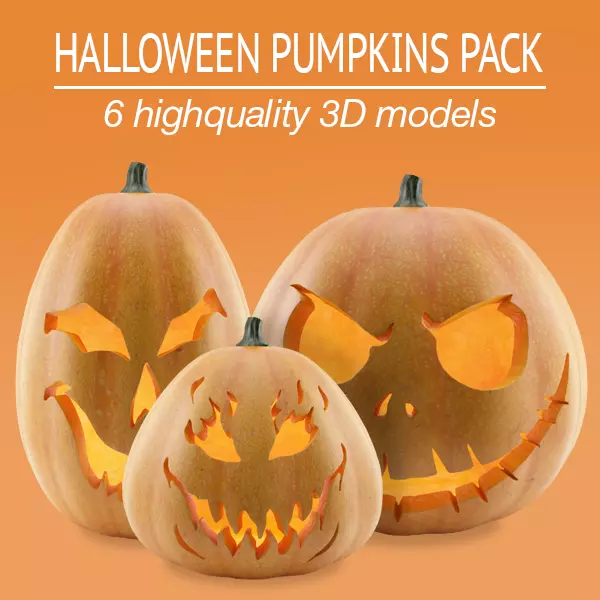 Halloween Pumpkins Pack 3D model_0
