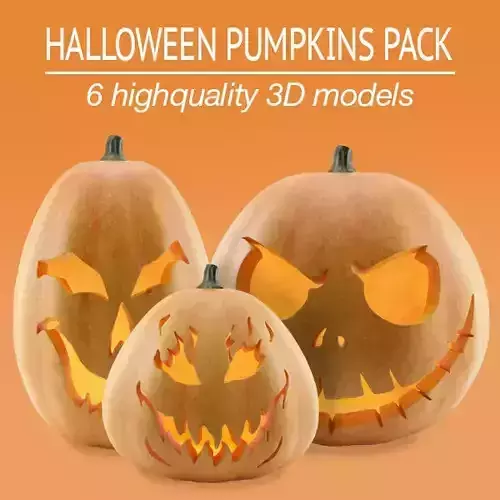 Halloween Pumpkins Pack 3D model