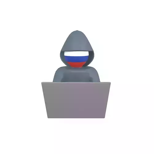 Cartoon Hacker Russia v1 001 Low-poly 3D model