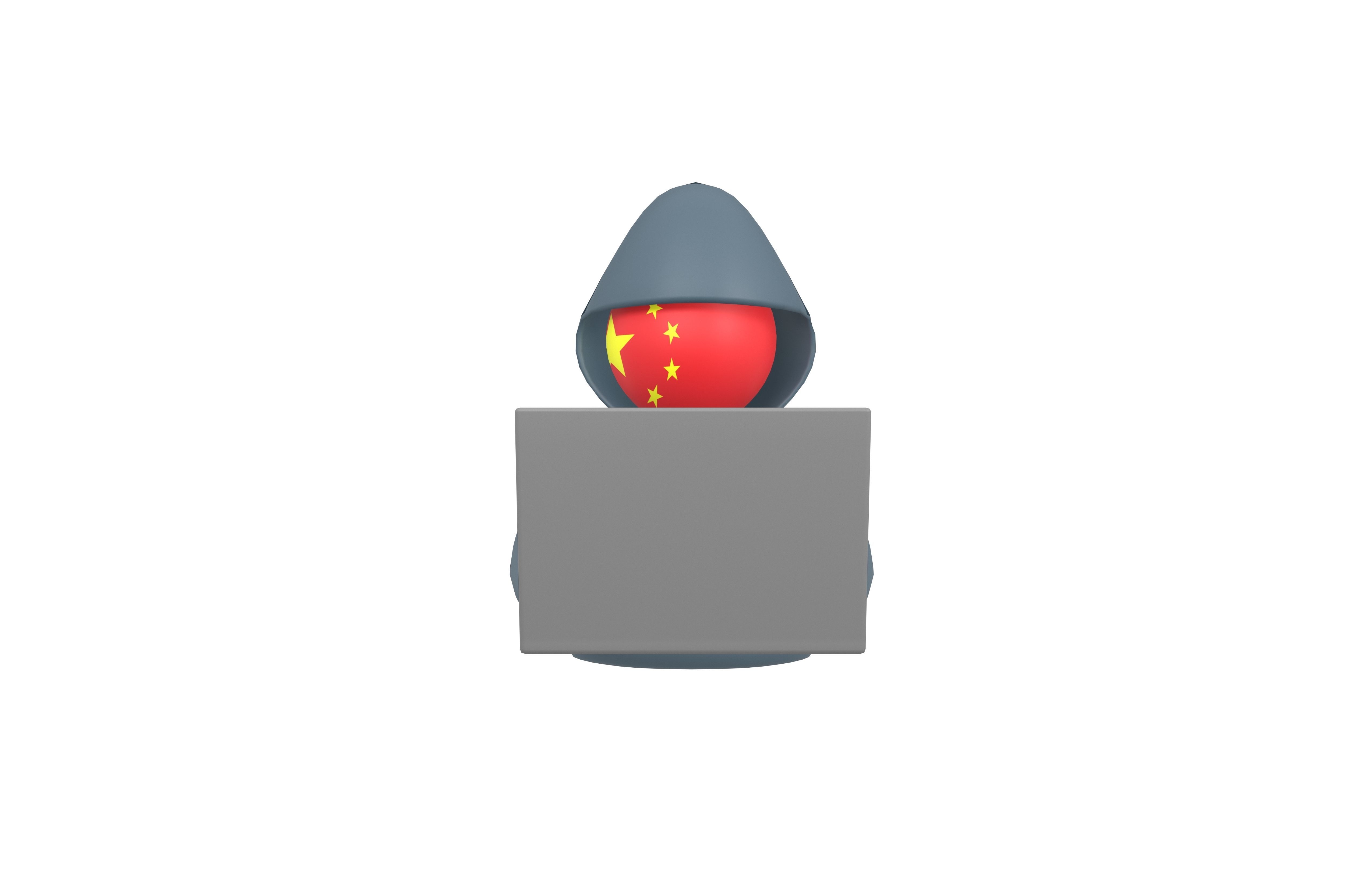 Cartoon Hacker China v1 001 Low-poly 3D model_1