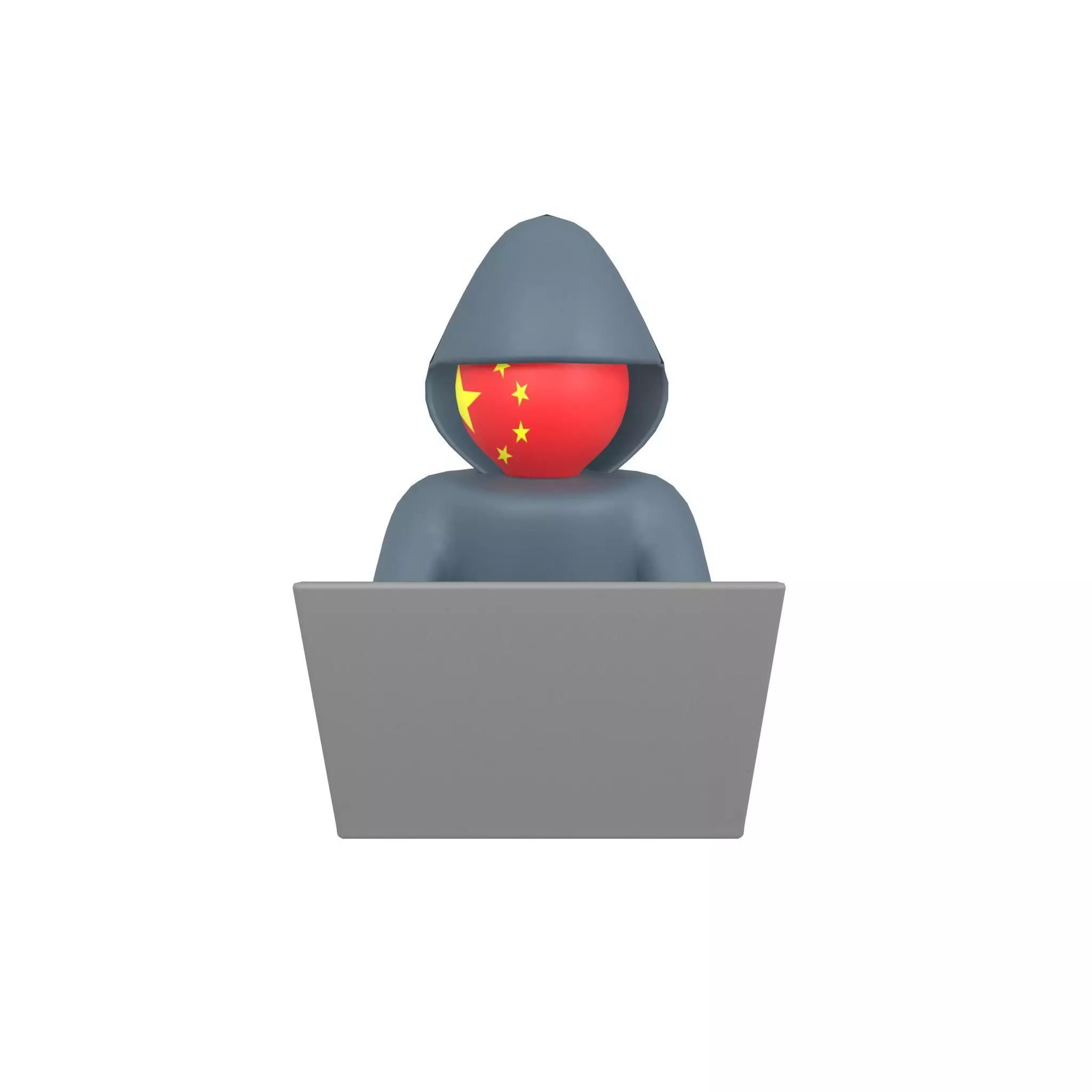 Cartoon Hacker China v1 001 Low-poly 3D model_0