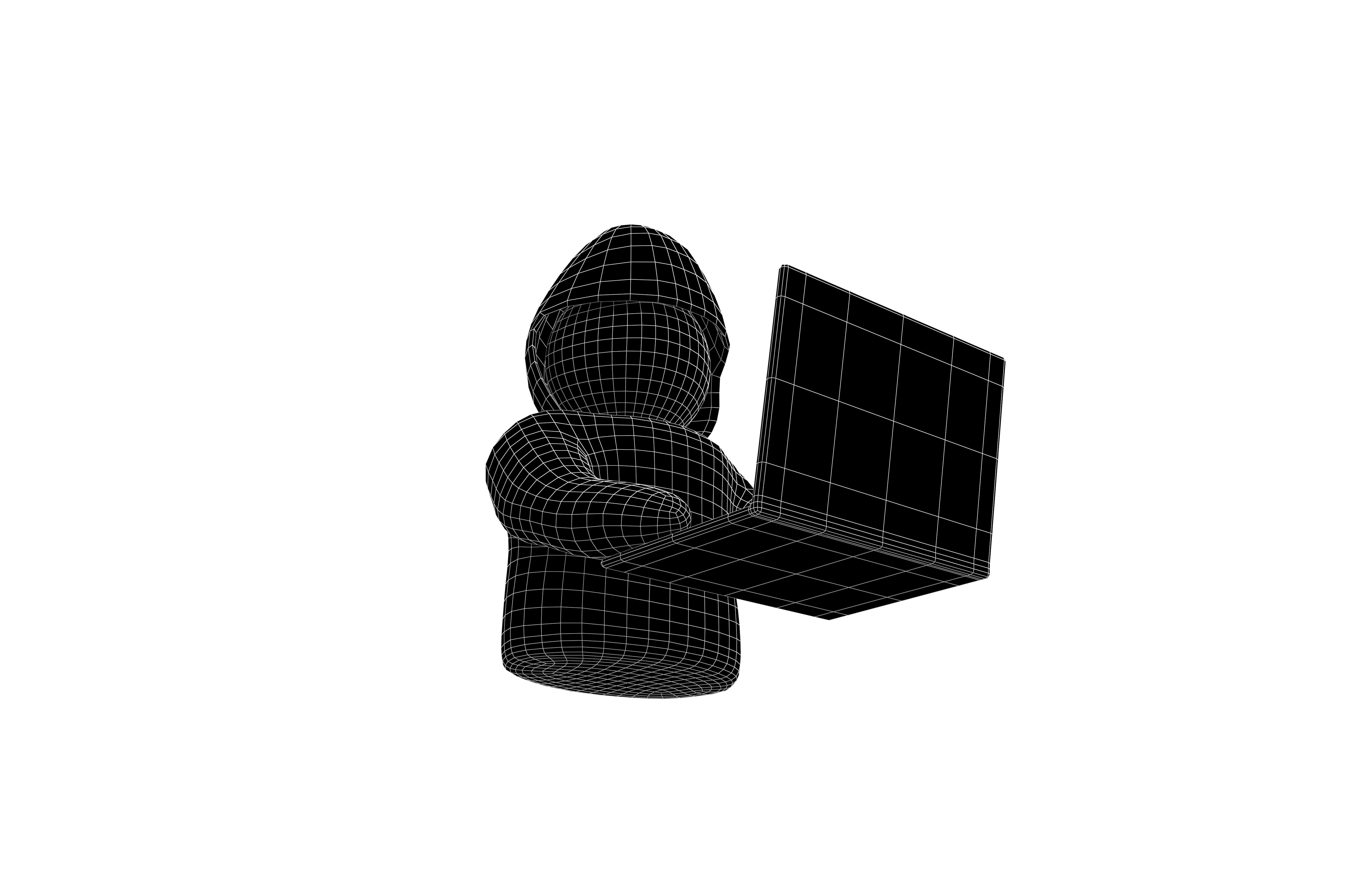 Cartoon Hacker China v1 001 Low-poly 3D model_7