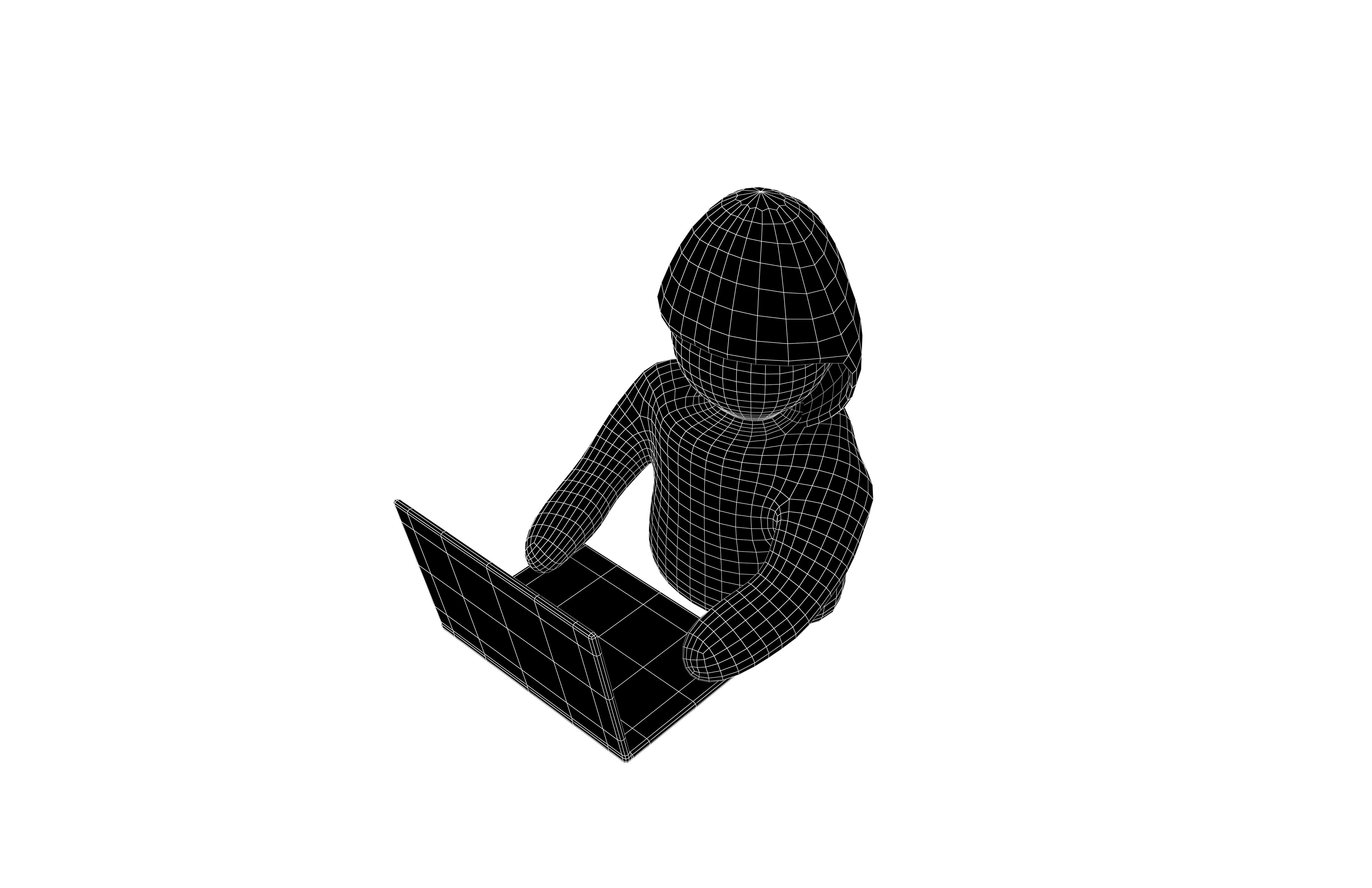 Cartoon Hacker China v1 001 Low-poly 3D model_8