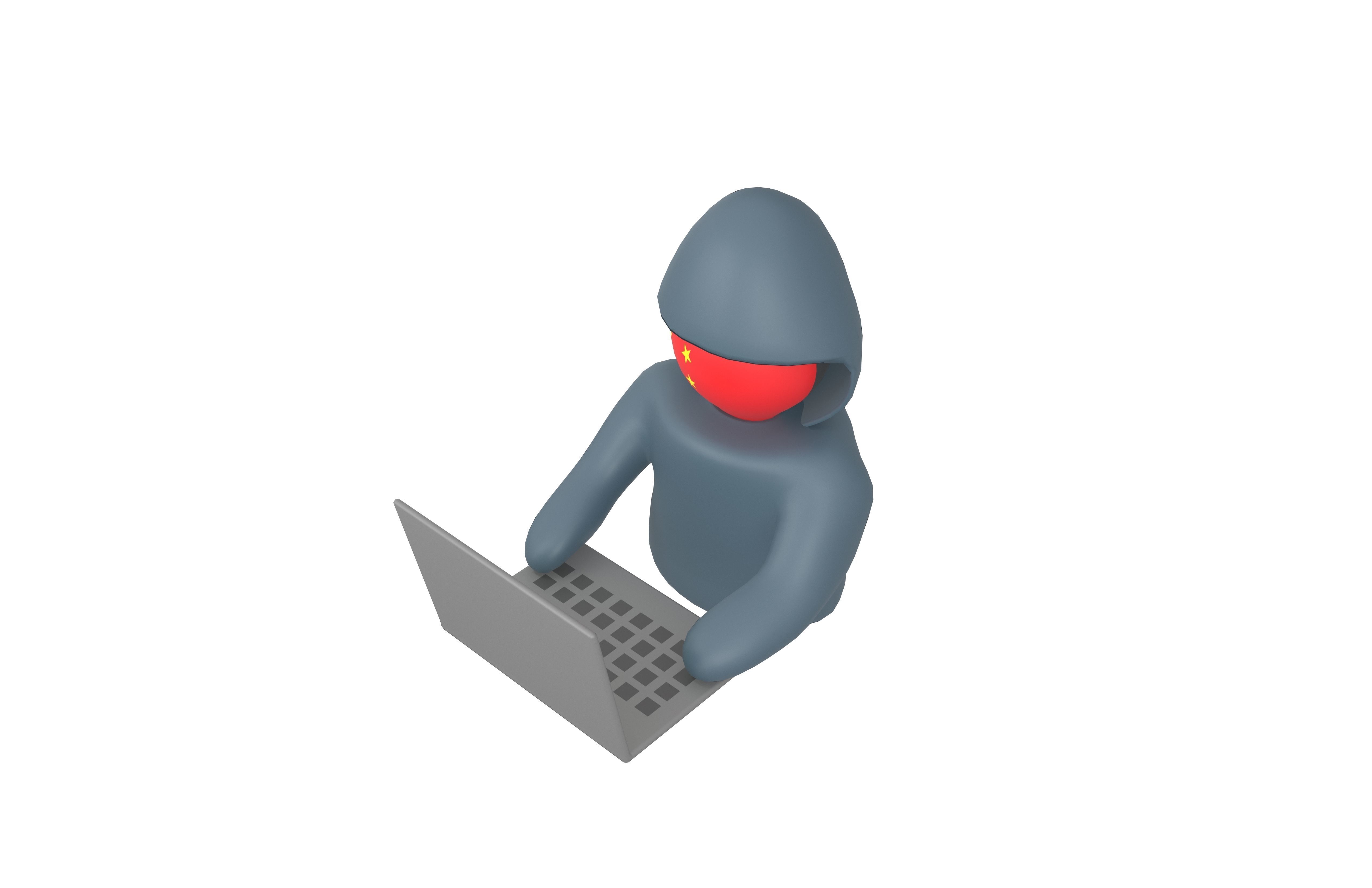 Cartoon Hacker China v1 001 Low-poly 3D model_2