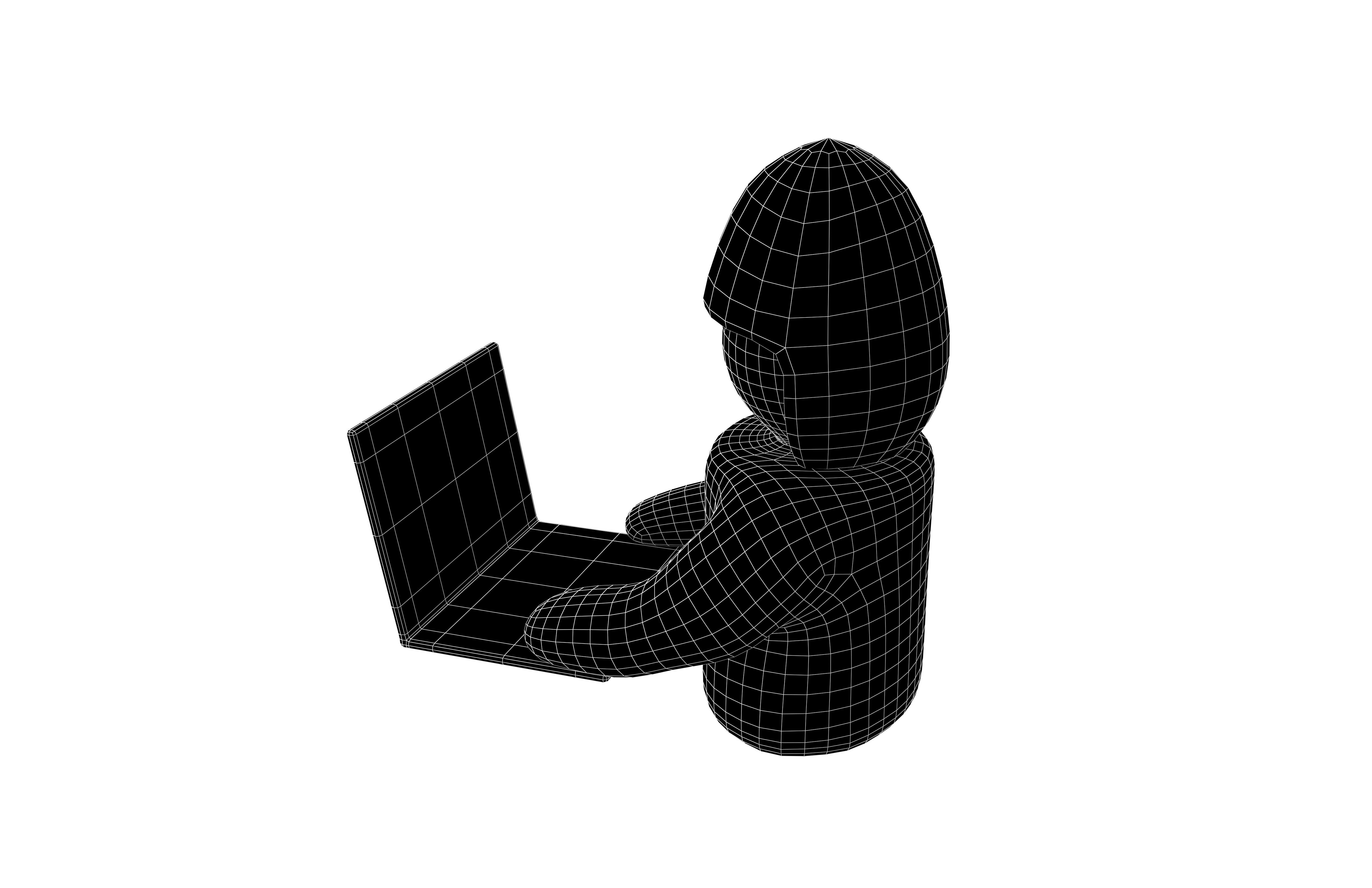 Cartoon Hacker China v1 001 Low-poly 3D model_9