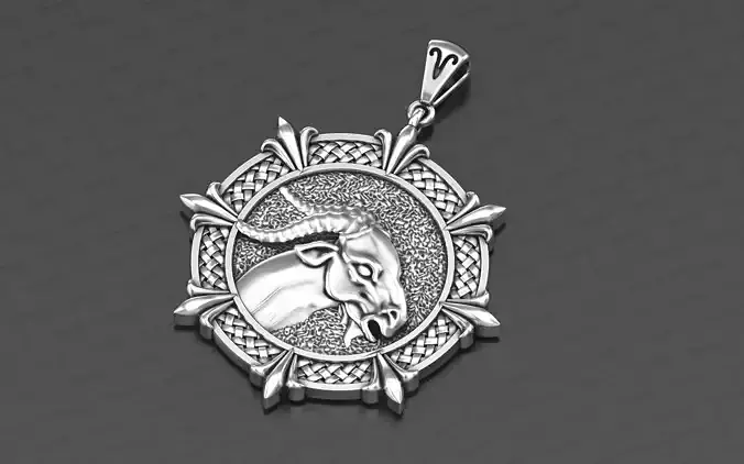 Aries Zodiac Horoscope pendant  medalion jewelry